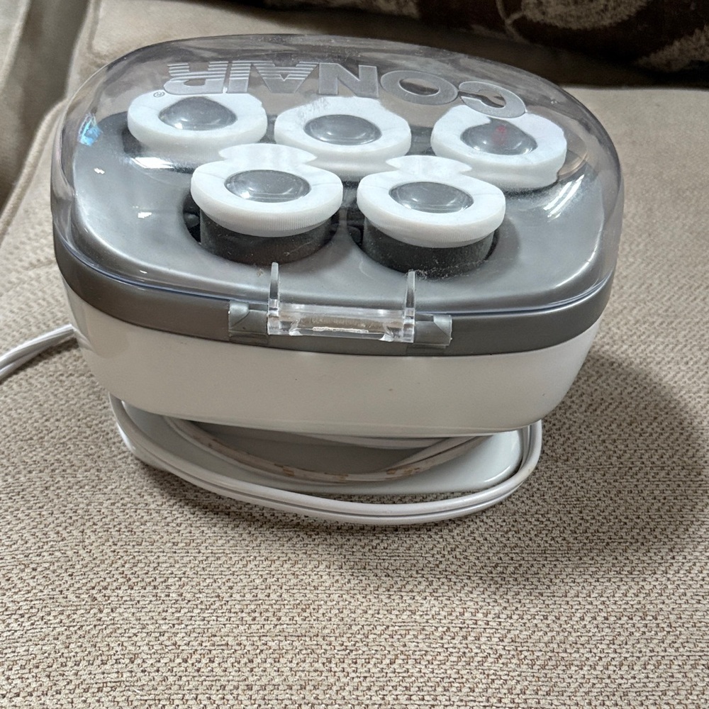 White and Gray Hair Roller Set